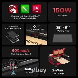 150W 35x50 CO2 Laser Cutter Engraver Cutting Engraving Machine w. Water Chiller