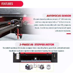 50W 60W 80W 100W CO2 Laser Engraver Cutter Auto Focus Kit Moterized Workbed