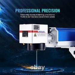 50W 7.9x7.9 Raycus Fiber Laser Marking Metal Engraver Marker with Rotary Axis