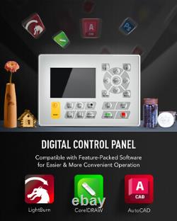 60W CO2 Laser Engraver Cutter Machine with 28x20 Inch Workbed with Water Chiller