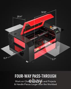 60W CO2 Laser Engraver Cutter Machine with 28x20 Inch Workbed with Water Chiller