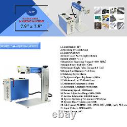 7.9x7.9in 30W JPT Fibre Laser Marking Machine Metal Marking Machine+Rotary Axis