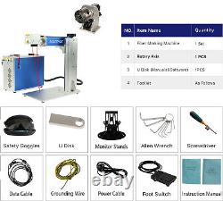 7.9x7.9in 30W JPT Fibre Laser Marking Machine Metal Marking Machine+Rotary Axis