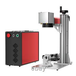80W JPT MOPA Fiber Laser Color Metal Engraver Marking Machine with Rotary Axis