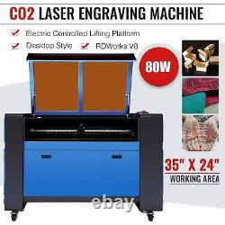 80W Omtech Upgraded 35x24 CO2 Laser Engraver Cutter Ruida Motorized Workbed