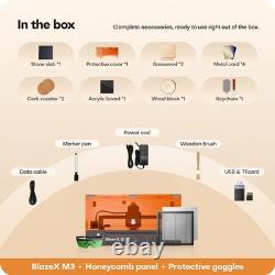 BlazeX M3 10W Laser Engraver Machine, 0.01mm Ultra-precision Laser Cutter