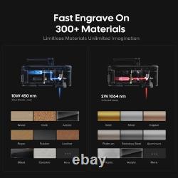 LaserPecker LP4 Portable Laser Engraver With Slide Rotary Extension For Metal