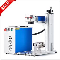 OMTechT? 30W Fiber Laser Metal Marking Engraving Machine 7x7 with Rotary Axis