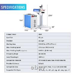 OMTechT? 30W Fiber Laser Metal Marking Engraving Machine 7x7 with Rotary Axis