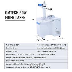 OMTechT? 50W 8x8 Raycus Fiber Laser Marker Engraver with Extrame Accessories