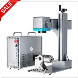 OMTechT? 50W JPT Autofocus Fiber Laser Marking Machine with Rotary Axis & Camera
