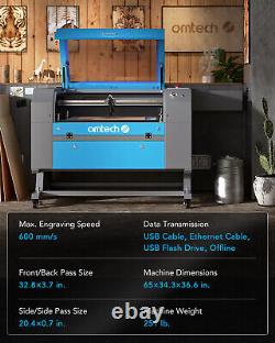 OMTech 100W 20x28in CO2 Laser Engraver Cutter with Badic Accessories Combo C