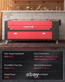 OMTech 100W 24x40 CO2 Laser Engraver with CW-5000 Water Chiller Cutting Machine