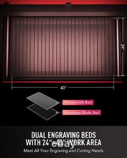 OMTech 100W 24x40 CO2 Laser Engraver with CW-5000 Water Chiller Cutting Machine