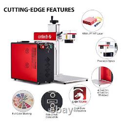 OMTech 100W Fiber Laser Marking Machine LightBurn Compatible MOPA Laser Engraver