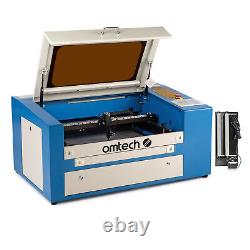 OMTech 12x20 50W CO2 Laser Engraver Cutting Machine with Rotary Axis