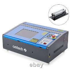 OMTech 12x8 40W CO2 Laser Engraver Marker with K40 Rotary Axis Attachment