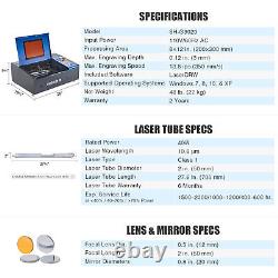 OMTech 12x8 40W CO2 Laser Engraver Marker with K40 Rotary Axis Attachment