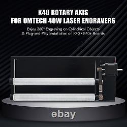 OMTech 12x8 40W CO2 Laser Engraver Marker with K40 Rotary Axis Attachment