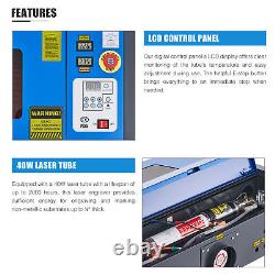 OMTech 12x8 40W CO2 Laser Engraver Marker with K40 Rotary Axis Attachment