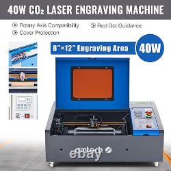 OMTech 12x 8 40W CO2 Laser Engraver Engraving Marking LCD Red Dot Guidance USB