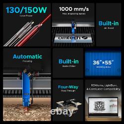 OMTech 130W 34x55 CO2 Laser Cutter Engraver with Lightburn & Chiller