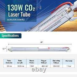 OMTech 130W CO2 Laser Tube 1650mm for 130W CO2 Laser Engraver Cutting Machine