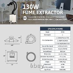 OMTech 130W Fume Extractor 3 Filter Air Purifier for Laser Cutter CNC Machine