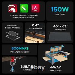 OMTech 150W 40x63 Workbed CO2 Laser Cutter Engraver Engraving Cutting Machine