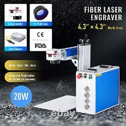 OMTech 20W Desktop Fiber Laser Engraver Metal Marking Machine 4.3x4.3 Workbed