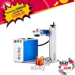 OMTech 20W Fiber Laser Engraver Laser Marking Machine 4.3x4.3 with Rotary Axis