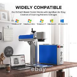 OMTech 20W Fiber Laser Engraving Marking Machine for Steel Metal 4.3x4.3 Bed
