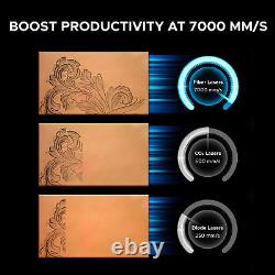 OMTech 20W Fiber Laser Engraving Marking Machine for Steel Metal 4.3x4.3 Bed