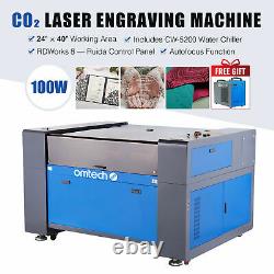 OMTech 24x40 100W CO2 Laser Cutter engraver Autofocus with CW5200 Water Chiller