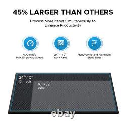 OMTech 24x40 100W CO2 Laser Engraver Cutter Marker with CW-5200 Water Chiller