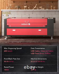 OMTech 24x40 100W CO2 Laser Engraver Cutter with LIghtburn Chiller Chuck Rotary