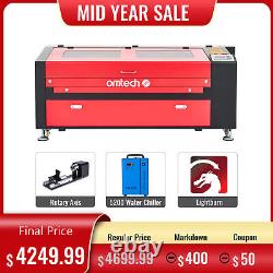 OMTech 24x40 100W CO2 Laser Engraver Marker Cutter with Rotary LIghtburn Chiller