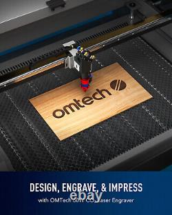 OMTech 28x20 60W CO2 Laser Engraver Cutter Cutting with CW-5200 Water Chiller