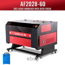 OMTech 28x20 60W CO2 Laser Engraving Machine w. Autofocus CW5200 Water Chiller