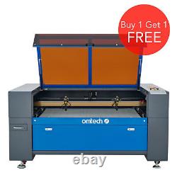 OMTech 2 Tube 100W CO2 Laser Engraver Autolift Air Assist 4 Pass-Throughs 35x50