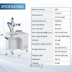 OMTech 30W Fiber Laser Marker 7x7 Engraver for Marking Steel Aluminum Gold More