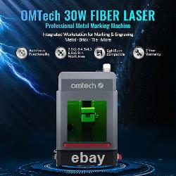 OMTech 30W Sealed Fiber Laser Marking Machine Autofocus 70 110 175 mm Lenses MAX