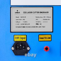 OMTech 40W 8x12 CO2 Laser Engraver LCD Panel Water Pump with K40 Rotary Axis