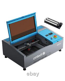 OMTech 40W CO2 Laser Engraver 8x12 K40+ Engraving Machine with Rotary Axis