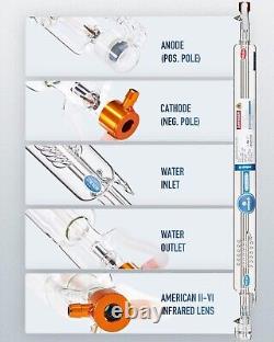 OMTech 40W CO2 Laser Tube for Laser Engraver & Cutter Machine, 720mm 50mm Dia