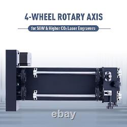 OMTech 4-Wheel Rotary Axis Attachment fits 50W above CO2 Laser Engraver Cutter