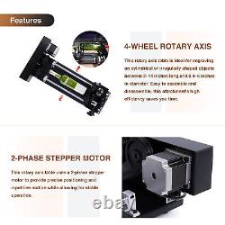 OMTech 4 Wheel Rotary Axis Attachment for 50W and up CO2 Laser Engraver Cutter