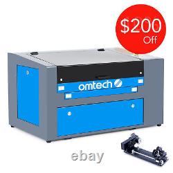 OMTech 50W 12x20in CO2 Laser Engraver Engraving Machine with Rotation Axis C