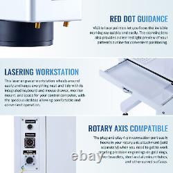 OMTech 50W Fiber Laser Cutter Engraving Machine 12x12 with Fiber Rotary Axis