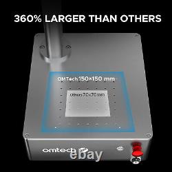 OMTech 50W Fiber Laser Engraver Metal Etching Machine with 5.9x5.9 Workbed